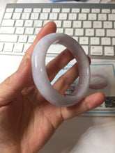 Load image into Gallery viewer, 54.5mm certified 100% Natural type A light purple white Jadeite Jade bangle PC250-0353
