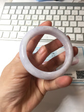 Load image into Gallery viewer, 54.5mm certified 100% Natural type A light purple white Jadeite Jade bangle PC250-0353
