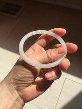 Load image into Gallery viewer, 59.2mm Certified 100% Natural white gray slim nephrite jade bangle HN137-9100
