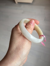 Load image into Gallery viewer, 51mm certified 100% natural Type A icy watery light green yellow white oval jadeite jade bangle PC19-6672
