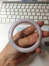 Load image into Gallery viewer, 54.5mm certified 100% Natural type A light purple white Jadeite Jade bangle PC250-0353
