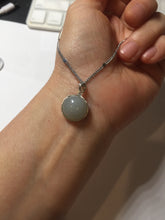 Load image into Gallery viewer, 12mm 100% natural type A gray Jadeite Jade simple is the best series pendant PF43
