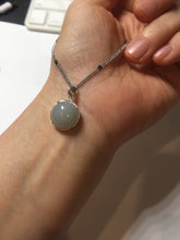 Load image into Gallery viewer, 12mm 100% natural type A gray Jadeite Jade simple is the best series pendant PF43

