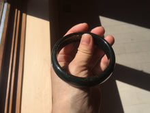 Load image into Gallery viewer, 60.3mm 100% Natural dark green/black meteorite Stellar Night sky nephrite bangle HN25-7603
