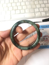 Load image into Gallery viewer, 52.7mm Certified Type A 100% Natural brown oily dark green(老油青) gray black Jadeite Jade bangle PC218-6231
