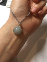 Load image into Gallery viewer, 12mm 100% natural type A gray Jadeite Jade simple is the best series pendant PF43
