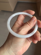 Load image into Gallery viewer, Sold! please don&#39;t order, Thanks.  62mm Certified Type A 100% Natural white light purple slim round cut Jadeite bangle AU35-8538
