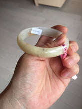 Load image into Gallery viewer, 51mm certified 100% natural Type A icy watery light green yellow white oval jadeite jade bangle PC19-6672
