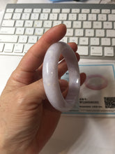 Load image into Gallery viewer, 54.5mm certified 100% Natural type A light purple white Jadeite Jade bangle PC250-0353
