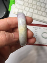 Load image into Gallery viewer, 52.2mm certified 100% natural type A white sunny green yellow purple(FU LU SHOU) oval jadeite bangle PH168-5800
