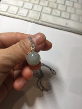 Load image into Gallery viewer, 12mm 100% natural type A gray Jadeite Jade simple is the best series pendant PF43
