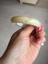 Load image into Gallery viewer, 51mm certified 100% natural Type A icy watery light green yellow white oval jadeite jade bangle PC19-6672
