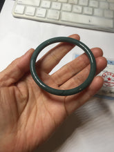 Load image into Gallery viewer, 55.3mm Certified Type A 100% Natural dark green/blue/gray Guatemala slim round cut Jadeite bangle PH135-4297
