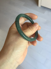Load image into Gallery viewer, 50mm Type A 100% Natural dark green/black/blue/gray with flying snow Guatemala square style Jadeite bangle PJ81-0656
