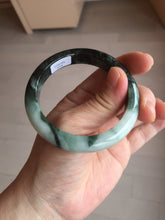 Load image into Gallery viewer, 54mm certified 100% natural Type A dark green white jadeite jade bangle AA43-5316
