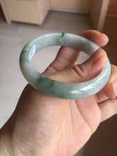 Load image into Gallery viewer, 54.5mm Certified 100% natural Type A light purple with green floating flowers jadeite jade bangle BN14-7084
