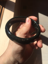 Load image into Gallery viewer, 61.9mm 100% Natural dark green/black meteorite Stellar Night sky nephrite bangle HN29-7604
