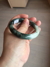 Load image into Gallery viewer, 54mm certified 100% natural Type A dark green white jadeite jade bangle AA43-5316
