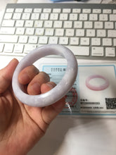 Load image into Gallery viewer, 54.5mm certified 100% Natural type A light purple white Jadeite Jade bangle PC250-0353

