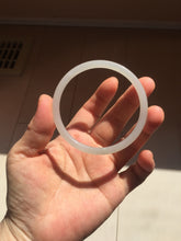 Load image into Gallery viewer, 58mm Certified 100% Natural icy watery white gray pink slim nephrite jade bangle HN135-9191

