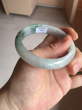 Load image into Gallery viewer, 54.5mm Certified 100% natural Type A light purple with green floating flowers jadeite jade bangle BN14-7084
