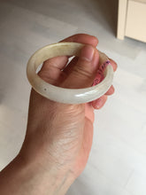 Load image into Gallery viewer, 51mm certified 100% natural Type A icy watery light green yellow white oval jadeite jade bangle PC19-6672
