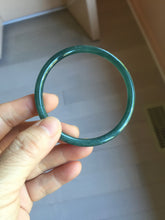 Load image into Gallery viewer, 59mm Certified Type A 100% Natural light black/green/gray Guatemala slim round cut Jadeite bangle PJ80-0672
