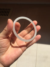 Load image into Gallery viewer, 58mm Certified 100% Natural icy watery white gray pink slim nephrite jade bangle HN135-9191
