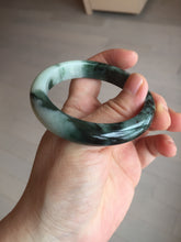 Load image into Gallery viewer, 54mm certified 100% natural Type A dark green white jadeite jade bangle AA43-5316
