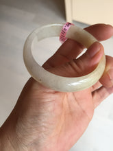 Load image into Gallery viewer, 51mm certified 100% natural Type A icy watery light green yellow white oval jadeite jade bangle PC19-6672
