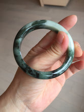 Load image into Gallery viewer, 54mm certified 100% natural Type A dark green white jadeite jade bangle AA43-5316
