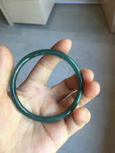 Load image into Gallery viewer, 59mm Certified Type A 100% Natural light black/green/gray Guatemala slim round cut Jadeite bangle PJ80-0672

