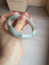 Load image into Gallery viewer, 54.5mm Certified 100% natural Type A light purple with green floating flowers jadeite jade bangle BN14-7084
