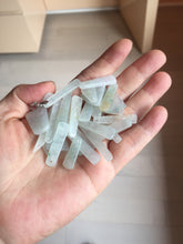 Load image into Gallery viewer, 100% Natural type A icy watery light green white narrow rectangle Jadeite Jade safe and sound pendant group BS139 Add on item
