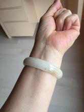 Load image into Gallery viewer, 51mm certified 100% natural Type A icy watery light green yellow white oval jadeite jade bangle PC19-6672
