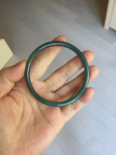 Load image into Gallery viewer, 59mm Certified Type A 100% Natural light black/green/gray Guatemala slim round cut Jadeite bangle PJ80-0672
