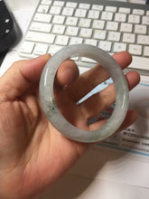 Load image into Gallery viewer, 57.8mm certified 100% certified natural  light green white fresh air jadeite jade bangle PC251-0569

