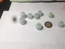 Load image into Gallery viewer, type A 100% Natural white/light green olive shape Jadeite Jade LuluTong (Every road is smooth) bead pendant BK107
