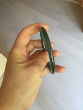 Load image into Gallery viewer, 59mm Certified Type A 100% Natural light black/green/gray Guatemala slim round cut Jadeite bangle PJ80-0672
