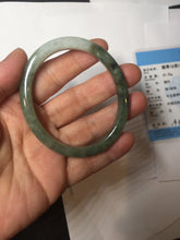 Load image into Gallery viewer, 52mm Certified Type A 100% Natural white Oily Dark Green Gray Black Oval Jadeite Jade Bangle PC219-6219
