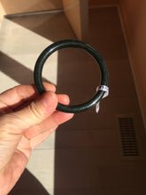 Load image into Gallery viewer, 58.6mm Certified type A 100% Natural dark green black MoCui(墨翠) round cut Jadeite bangle PC150-0687
