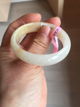 Load image into Gallery viewer, 47.5mm certified 100% natural Type A icy watery light green yellow white oval jadeite jade bangle PC18-6668
