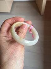 Load image into Gallery viewer, 47.5mm certified 100% natural Type A icy watery light green yellow white oval jadeite jade bangle PC18-6668
