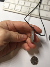Load image into Gallery viewer, 23.8mm Type A 100% Natural icy watery dark green/clear Seaweed Forest Jadeite Safety Guardian Button donuts pendant PF44

