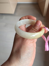 Load image into Gallery viewer, 47.5mm certified 100% natural Type A icy watery light green yellow white oval jadeite jade bangle PC18-6668
