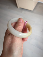 Load image into Gallery viewer, 47.5mm certified 100% natural Type A icy watery light green yellow white oval jadeite jade bangle PC18-6668
