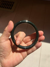 Load image into Gallery viewer, 60mm certified 100% Natural dark green/black meteorite round cut nephrite bangle HN132-0606
