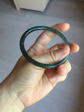 Load image into Gallery viewer, 60mm Certified Type A 100% Natural light green/blue/gray Guatemala slim round cut Jadeite bangle PJ79
