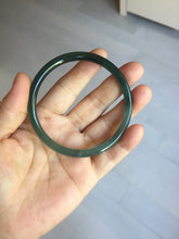 Load image into Gallery viewer, 60mm Certified Type A 100% Natural light green/blue/gray Guatemala slim round cut Jadeite bangle PJ79
