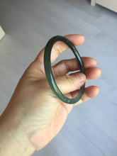 Load image into Gallery viewer, 60mm Certified Type A 100% Natural light green/blue/gray Guatemala slim round cut Jadeite bangle PJ79
